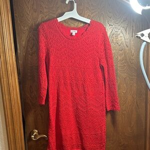 Cat & Jack Red Long Sleeve Lace Dress